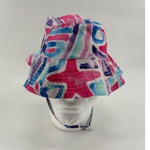 Kiddy Flowers Bucket Hat Colorful Abstract Print Drawstring Kid 2T